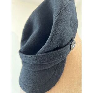 Vintage L.L. Bean wool lined newsboy hat‎ M/LG navy unisex